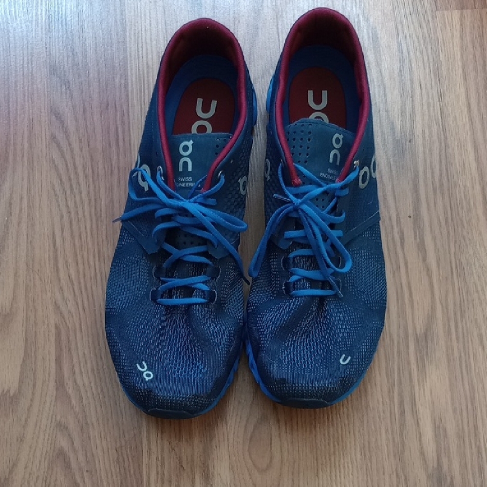 On Running Men's Navy and Red Athletic Shoes